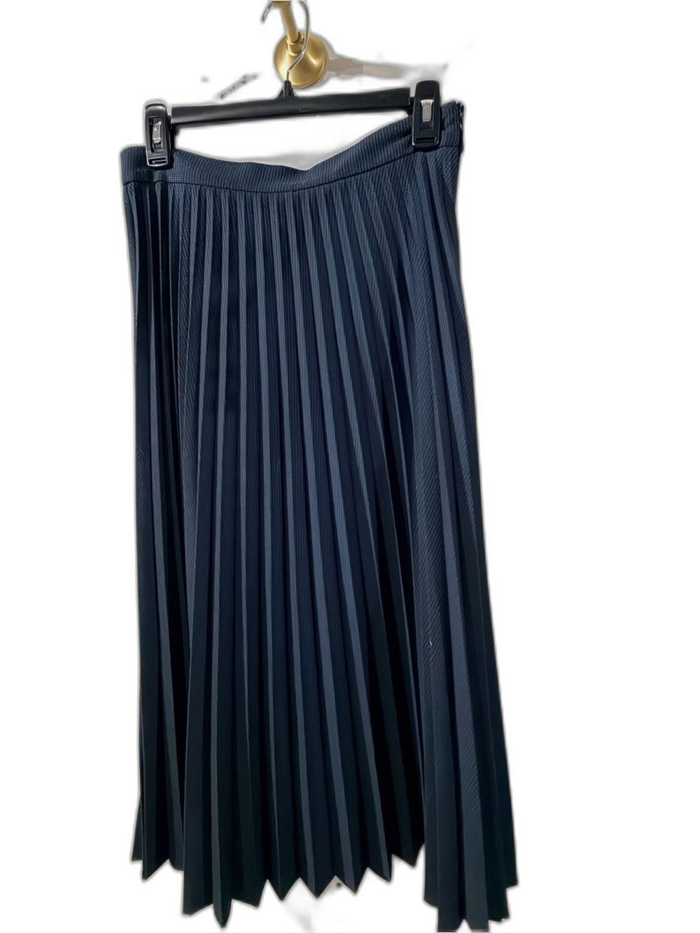 Zara Navy Pleated Midi Skirt